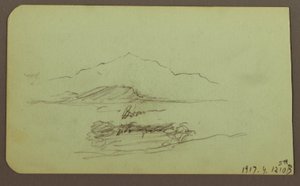 Disegno, colline, bestiame; verso: paesaggio, 1883