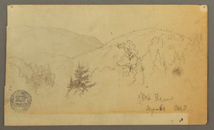 Disegno, Colline con alberi, 1860 da Frederic Edwin Church