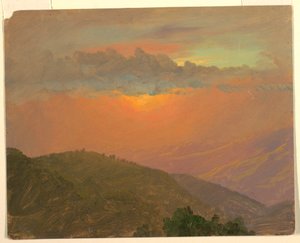 Disegno, Collina al tramonto, luglio 1865 da Frederic Edwin Church