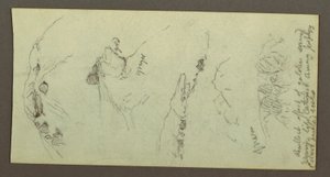 Disegno, Cime di collina con massi, forse 1868 da Frederic Edwin Church