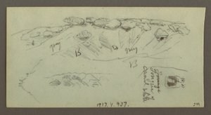 Disegno, Cime di collina con massi, forse 1868 da Frederic Edwin Church