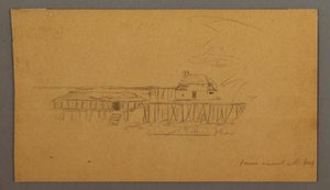 Disegno, Casa e darsena, forse 1859 da Frederic Edwin Church