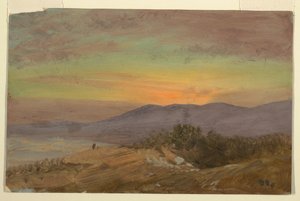 Disegno, Hudson Valley, tramonto, 1869-70 da Frederic Edwin Church