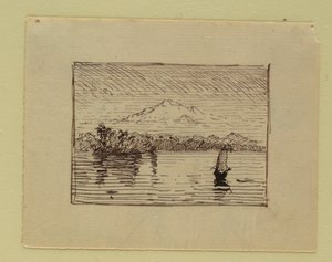 Disegno, Paesaggio immaginario, 1850 ca. da Frederic Edwin Church