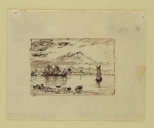 Disegno, Paesaggio immaginario, 1850 ca. da Frederic Edwin Church