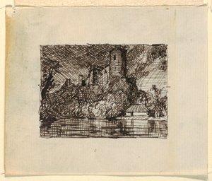 Disegno, Paesaggio immaginario con, 1870-73 ca. da Frederic Edwin Church