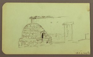 Disegno, Picchi di Itaccihuatl; verso: Forno, 1883 da Frederic Edwin Church