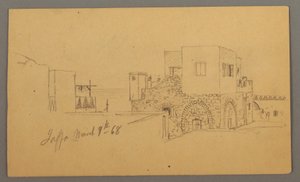 Disegno, angolo di via Jaffa, Palestina [Tel Aviv, Israele], 9 marzo 1868