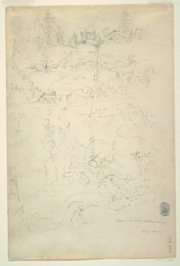 Disegno, cascate di Kaaterskill, monti Catskill, New York, luglio 1844