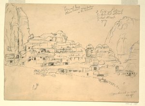 Disegno, Khirbet-en-Nasara, Petra, Giordania, 26 febbraio 1868 da Frederic Edwin Church