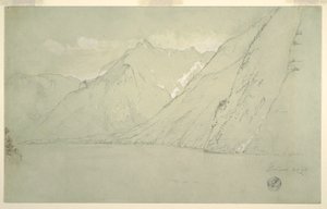 Disegno, Königssee dal Falkenstein, luglio 1868 da Frederic Edwin Church