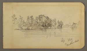 Disegno, Lago e riva boscosa, 1878 da Frederic Edwin Church