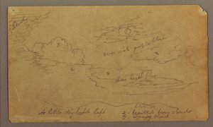 Disegno, Paesaggio; verso: Schizzi botanici, 1865 da Frederic Edwin Church