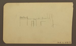 Disegno, Paesaggio; verso: Chiesa, aprile 1885 da Frederic Edwin Church