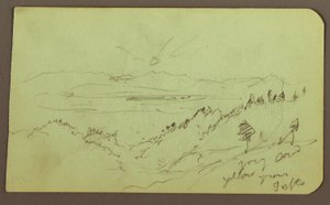 Disegno, Paesaggio; verso: Figura, Paesaggio, 1883