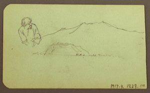 Disegno, Paesaggio; verso: Figura, Paesaggio, 1883