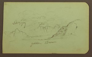 Disegno, Paesaggio; verso: Figure, Chiesa, 1883 da Frederic Edwin Church