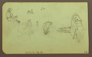 Disegno, Paesaggio; verso: Figure, Chiesa, 1883 da Frederic Edwin Church