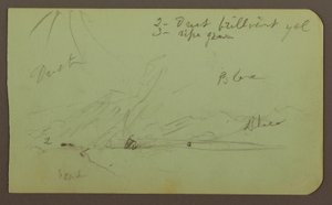 Disegno, Paesaggio; verso: Versante di montagna, 1883