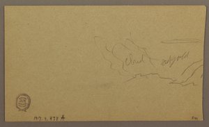Disegno, paesaggio; verso: cielo, agosto 1865