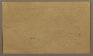 Disegno, Paesaggio; verso: Albero in paesaggio, cielo, maggio-agosto 1865