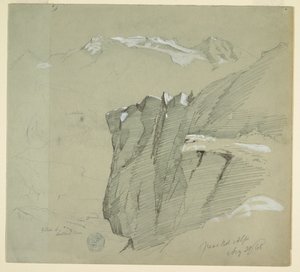 Disegno, Paesaggio nelle Alpi Bernesi, 28 agosto 1868 da Frederic Edwin Church