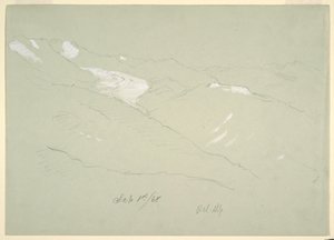 Disegno, Paesaggio degli altipiani bernesi, vicino a Bel Alp, Svizzera, settembre 1868 da Frederic Edwin Church