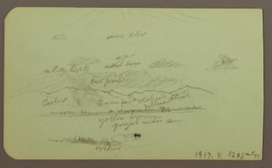 Disegno, Paesaggio con chiesa; verso: Paesaggio, 1883 da Frederic Edwin Church