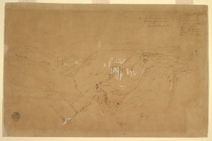 Disegno, Paesaggio con il Monte Purese, Colombia, 6 agosto 1853 da Frederic Edwin Church