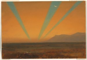Disegno, Paesaggio con tramonto, 1860-70 da Frederic Edwin Church
