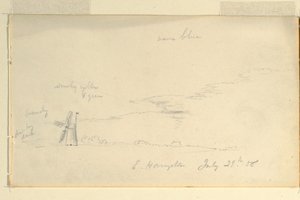 Disegno, Paesaggio con mulino a vento, 29 luglio 1858 da Frederic Edwin Church