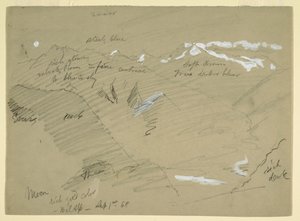 Disegno, Paesaggi nelle Alpi Bernesi, vicino a Bel Alp, Svizzera, settembre 1868 da Frederic Edwin Church