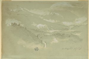 Disegno, Paesaggi, quartiere di Berchtesgaden, 1868 da Frederic Edwin Church