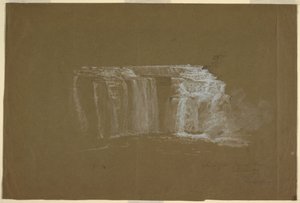 Disegno, cascate inferiori, fiume Genesee, Rochester, New York, 1848 da Frederic Edwin Church
