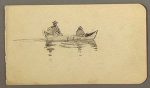 Disegno, Uomo e donna in canoa, forse 1878