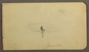 Disegno, Uomo in canoa, forse 1878 da Frederic Edwin Church