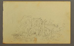 Disegno, Mulino circondato da alberi, 1845 da Frederic Edwin Church