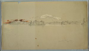Disegno, lago Millinocket, vista sul monte Katahdin, settembre 1878