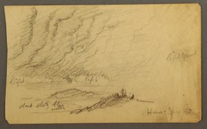 Disegno, nebbia sul fiume e sulle colline, giugno 1882
