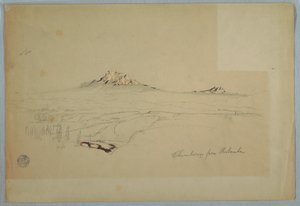 Disegno, Monte Chimborazo, vista da Riobamba, Ecuador, luglio 1857 da Frederic Edwin Church
