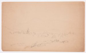 Disegno, "Mount Katahdin from the West" [Guardando a ovest verso il monte Katahdin], agosto 1852