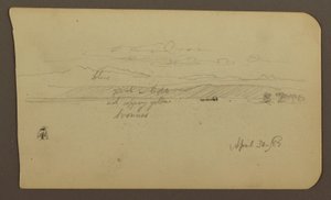 Disegno, Paesaggio montano, Figura; verso: Paesaggio, 30 aprile 1885 da Frederic Edwin Church