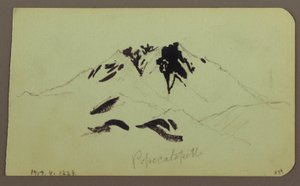 Disegno, Paesaggio montano, Taluca, Figura; verso: Popocatapetl, 1883 da Frederic Edwin Church