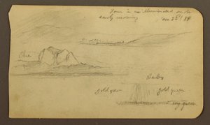 Disegno, Paesaggi montani; verso: Fianco della montagna, Tocatecas, 22 dicembre 1884 da Frederic Edwin Church