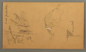Disegno, Picco di montagna, vegetazione in piscina, 1868