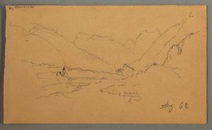 Disegno, Cime di montagna, 1868 da Frederic Edwin Church