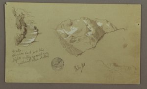 Disegno, Cime di montagna, fiume, luglio 1868