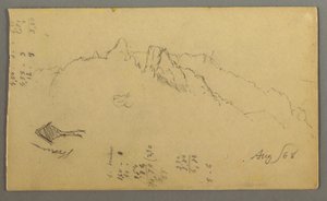 Disegno, Cime di montagna, Santuario lungo la strada, agosto 1868
