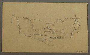 Disegno, Cime di montagna, Santuario lungo la strada, agosto 1868