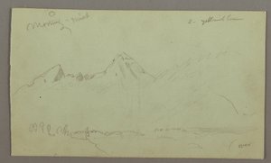 Disegno, Cime di montagna, forse 1868 da Frederic Edwin Church